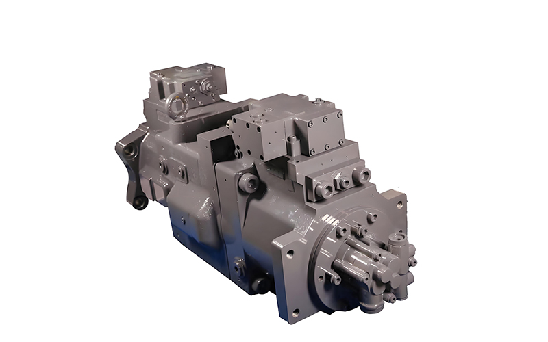 Proportional control displacement adjustment pump diagram showing control mechanism and hydraulic flow paths